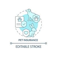 Pet veterinary help concept icon. Home animal emergency coverage plan abstract idea thin line illustration. Isolated outline drawing. Editable stroke. Roboto-Medium, Myriad Pro-Bold fonts used vector