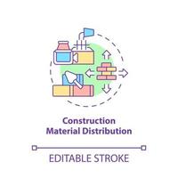 Construction materials distribution concept icon. Wholesale company business. Building supplies trade abstract idea thin line illustration. Vector isolated outline color drawing. Editable stroke