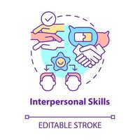 Interpersonal skills concept icon. Create trustful business partnerships. Successful business abstract idea thin line illustration. Vector isolated outline color drawing. Editable stroke