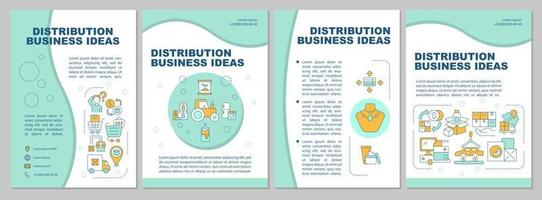 Distribution company ideas brochure template. Wholesale trad. Flyer, booklet, leaflet print, cover design with linear icons. Vector layouts for presentation, annual reports, advertisement pages