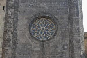 Stained glass window in the Angevin castle in Naples. photo