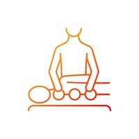 Chiropractic care gradient linear vector icon. Mechanical disorders treatment. Spinal problems prevention. Thin line color symbol. Modern style pictogram. Vector isolated outline drawing