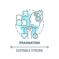 Pragmatism blue concept icon. Social entrepreneur characteristic abstract idea thin line illustration. Problem solving and prediction skills. Vector isolated outline color drawing. Editable stroke