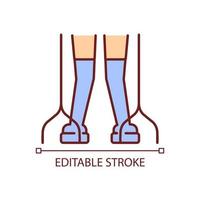 Cerebral palsy RGB color icon. Movement and posture balance disorders. Coordination functions disability. Muscle problems. Isolated vector illustration. Simple filled line drawing. Editable stroke