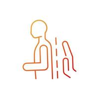 Schroth method gradient linear vector icon. Scoliosis nonsurgical treatment. Spine alignment. Backbone natural position. Thin line color symbol. Modern style pictogram. Vector isolated outline drawing