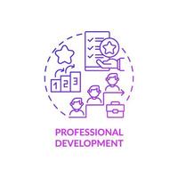 Professional development purple gradient concept icon. Employees perks abstract idea thin line illustration. Meaningful expertise and experience. Vector isolated outline color drawing