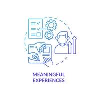 Meaningful experience blue gradient concept icon. Employee benefits abstract idea thin line illustration. Growth and development. Teamwork skills. Vector isolated outline color drawing