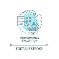 Performance review concept icon. Measure employee working outcome. Staff productivity appraisal abstract idea thin line illustration. Vector isolated outline color drawing. Editable stroke