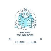 Transfering technologies concept icon. Tech knowledge and iformation spread. Disseminate innovation abstract idea thin line illustration. Vector isolated outline color drawing. Editable stroke