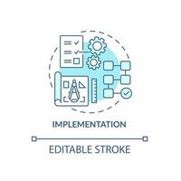 Realization concept icon. Innovative technology adoption. Plan fulfillment. Project execution abstract idea thin line illustration. Vector isolated outline color drawing. Editable stroke