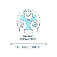 Knowledge transfer concept icon. Information exchange. Skillsharing. Learning and teaching abstract idea thin line illustration. Vector isolated outline color drawing. Editable stroke