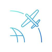 Drone Satellite gradient linear vector icon. Rotation of drone satelite in geostationary orbit. Modern technologies. Thin line color symbol. Modern style pictogram. Vector isolated outline drawing