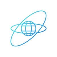 Satellite orbits, trajectories gradient linear vector icon. Geostationary orbit. Low, Medium, High Earth orbit. Thin line color symbol. Modern style pictogram. Vector isolated outline drawing