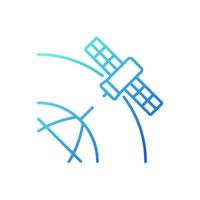 Polar Satellite gradient linear vector icon. Artifial satelite investigating pole surface, magnetosphere. Thin line color symbol. Modern style pictogram. Vector isolated outline drawing