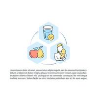 Fluid source for child concept line icons with text. PPT page vector template with copy space. Brochure, magazine, newsletter design element. Replenish water linear illustrations on white