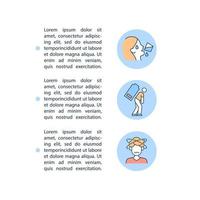 Dehydration symptom concept line icons with text. PPT page vector template with copy space. Brochure, magazine, newsletter design element. Fluid loss signs linear illustrations on white