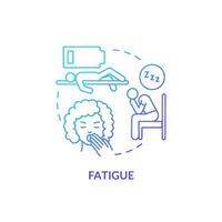 Fatigue blue gradient concept icon. Fluid and electrolytes loss can cause fatigue. Low energy and weakness. Dehydration abstract idea thin line illustration. Vector isolated outline color drawing.