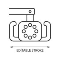 Dental operatory light linear icon. Lightening oral cavity during orthodontic procedure. Thin line customizable illustration. Contour symbol. Vector isolated outline drawing. Editable stroke