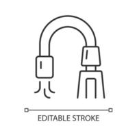 Suction device linear icon. Medical equipment. Removing liquid obstructions from patient mouth. Thin line customizable illustration. Contour symbol. Vector isolated outline drawing. Editable stroke