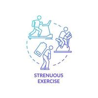 Strenuous exercise blue gradient concept icon. Intense activity requires additional fluid consumption. Rehydration abstract idea thin line illustration. Vector isolated outline color drawing.