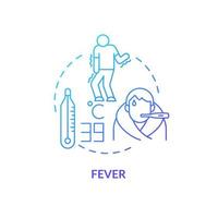 Fever blue gradient concept icon. High temperature and sweating lead to water loss. Flu chills. Dehydration abstract idea thin line illustration. Vector isolated outline color drawing.