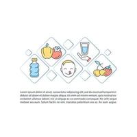 Body water level support concept line icons with text. PPT page vector template with copy space. Brochure, magazine, newsletter design element. Fluid balance linear illustrations on white