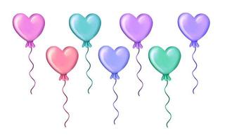 Set of heart shaped air balloons photo