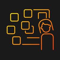 Derealization gradient vector icon for dark theme. Symptom of panic attack. Depersonalization and detachment. Thin line color symbol. Modern style pictogram. Vector isolated outline drawing