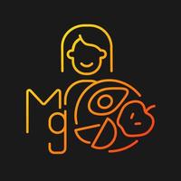 Magnesium gradient vector icon for dark theme. Products that content mg. Panic disorder medication counseling. Thin line color symbol. Modern style pictogram. Vector isolated outline drawing