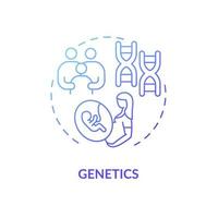 Genetics concept icon. ADHD cause abstract idea thin line illustration. Hereditary component. Familial disorder. Genes, mutations. Genetically predisposed parent. Vector isolated outline color drawing