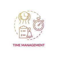 Time management concept icon. Parenting tip for ADHD abstract idea thin line illustration. Increasing productivity. Strategy to meet deadlines. Daily routine. Vector isolated outline color drawing