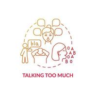 Talking too much concept icon. Hyperactive-impulsive symptom abstract idea thin line illustration. Trouble controlling responses. Speaking too quickly. Vector isolated outline color drawing