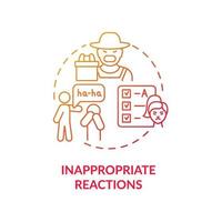 Inappropriate reactions concept icon. Hyperactive sign abstract idea thin line illustration. Behavior problems. Poor self-regulation skills. Mental disorder. Vector isolated outline color drawing