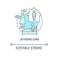 At home care blue concept icon. Pneumonia treatment abstract idea thin line illustration. Home quarantine. Treating seasonal respiratory illness. Vector isolated outline color drawing. Editable stroke