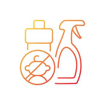 No access to cleaning materials gradient linear vector icon. Child safety at home. Poisoning prevention. Thin line color symbol. Modern style pictogram. Vector isolated outline drawing
