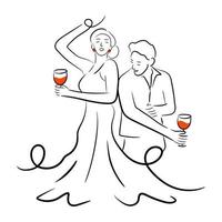 Get hold of this amazing hand drawn illustration of partner dance vector