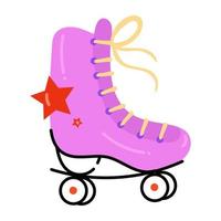 Skating shoe flat icon, editable vector design