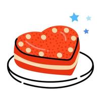 Have a look at this yummy flat icon of valentine cake vector