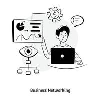 Hand drawn illustration of business networking vector