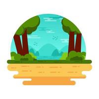 echa un vistazo a este pegadizo paisaje forestal vector