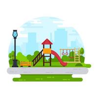A trendy flat illustration of playground, editable vector