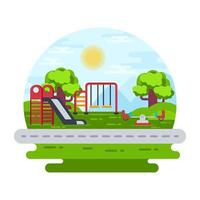 A trendy flat illustration of playground, editable vector