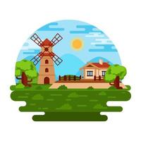 A premium flat illustration of cottage is up for use vector