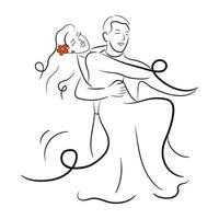 echa un vistazo a esta encantadora ilustración dibujada a mano de la danza del matrimonio vector