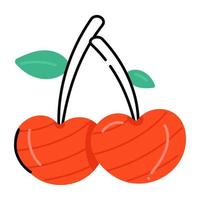 Grab this yummy flat icon of cherries vector