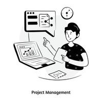 Project management hand drawn illustration, vector design