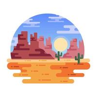 Check out this flat illustration of desert view vector