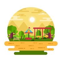 A trendy flat illustration of playground, editable vector