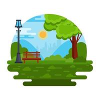 Flat design of riverside landscape is ready for use vector