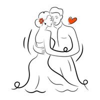 Get hold of this amazing hand drawn illustration of partner dance vector